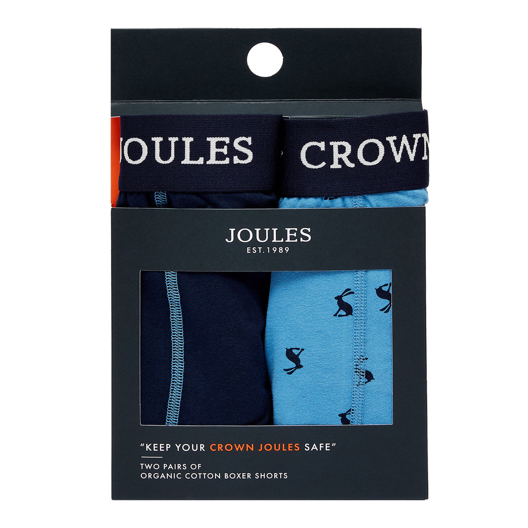 The Joules Mens Crown Joules Underwear 2 Pk in Blue Print#Blue Print