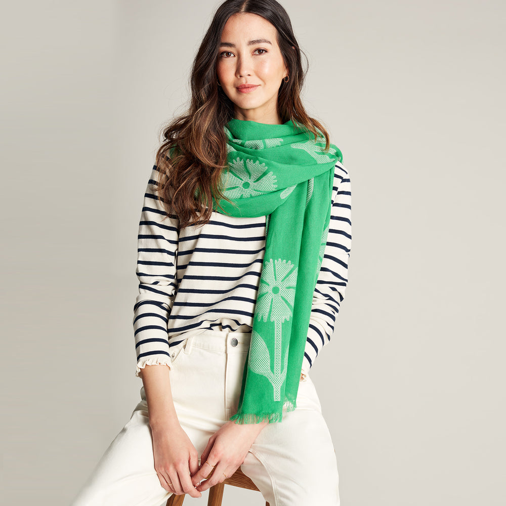 The Joules Ladies Harpford Scarf in Green#Green