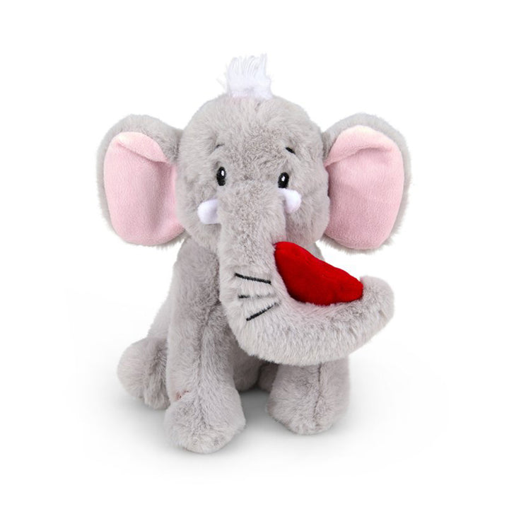 PetFace Buddies Indi Elephant With Heart Plush Dog Toy