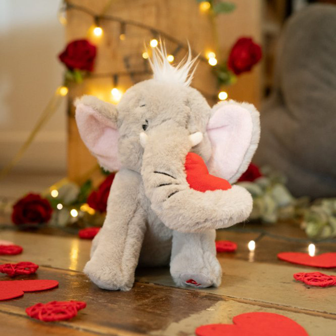 PetFace Buddies Indi Elephant With Heart Plush Dog Toy