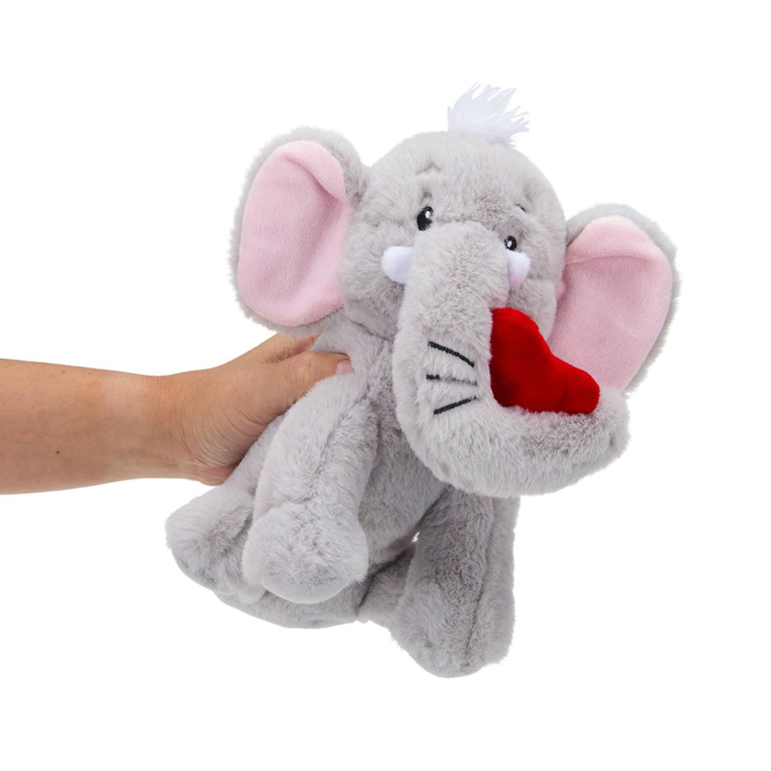 PetFace Buddies Indi Elephant With Heart Plush Dog Toy