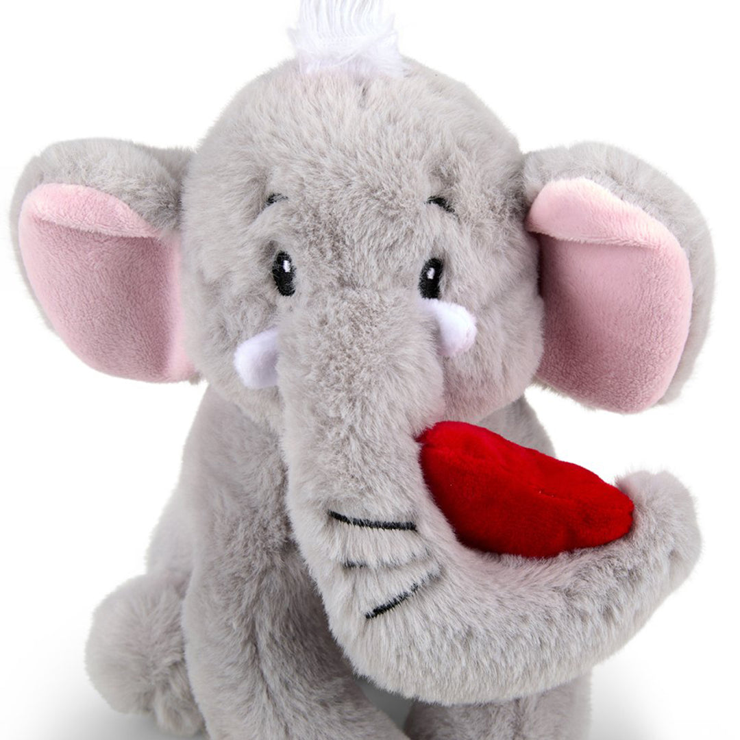 PetFace Buddies Indi Elephant With Heart Plush Dog Toy