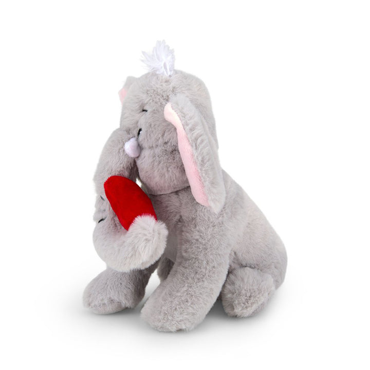 PetFace Buddies Indi Elephant With Heart Plush Dog Toy
