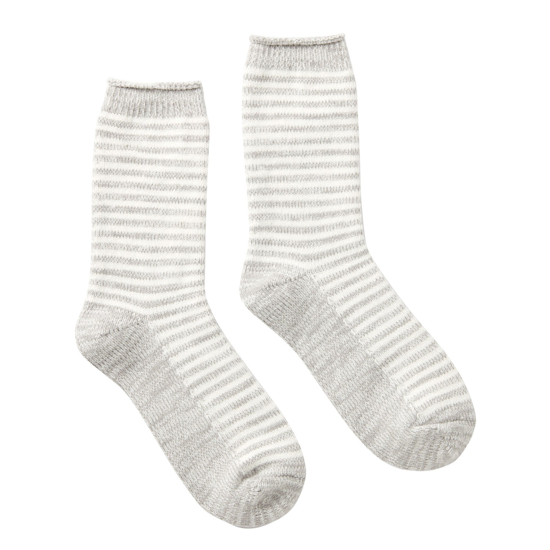 The Joules Ladies Cosy Stripe Sock in Light Grey#Light Grey