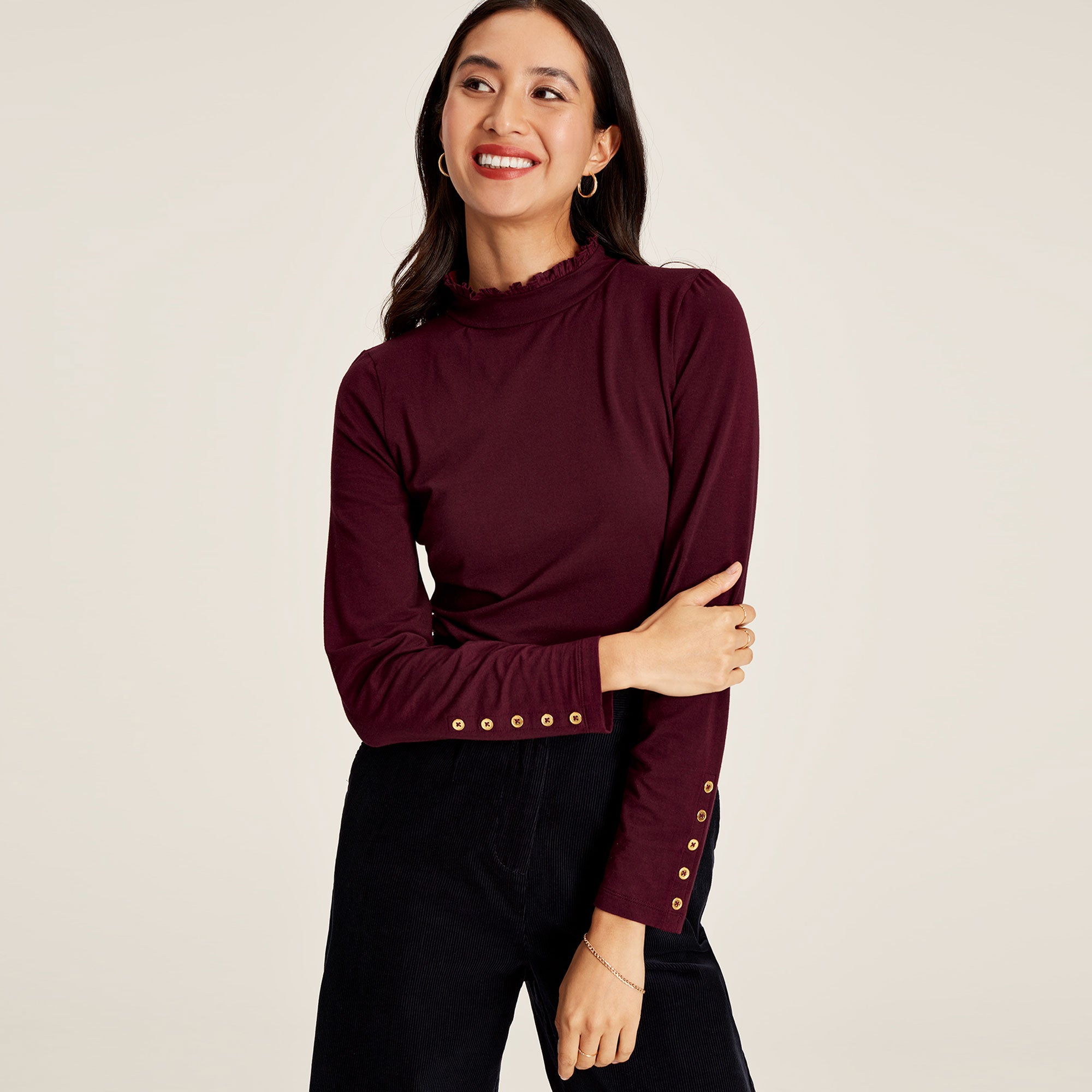 Jersey polo neck outlet ladies