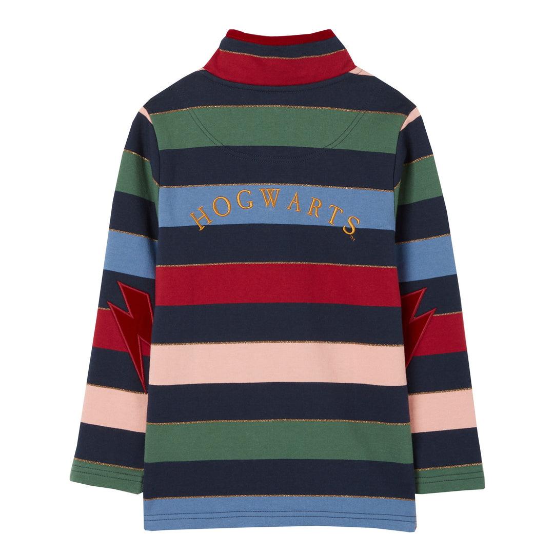 Joules Girls Harry Potter Hermione Striped 1/4 Zip Sweatshirt