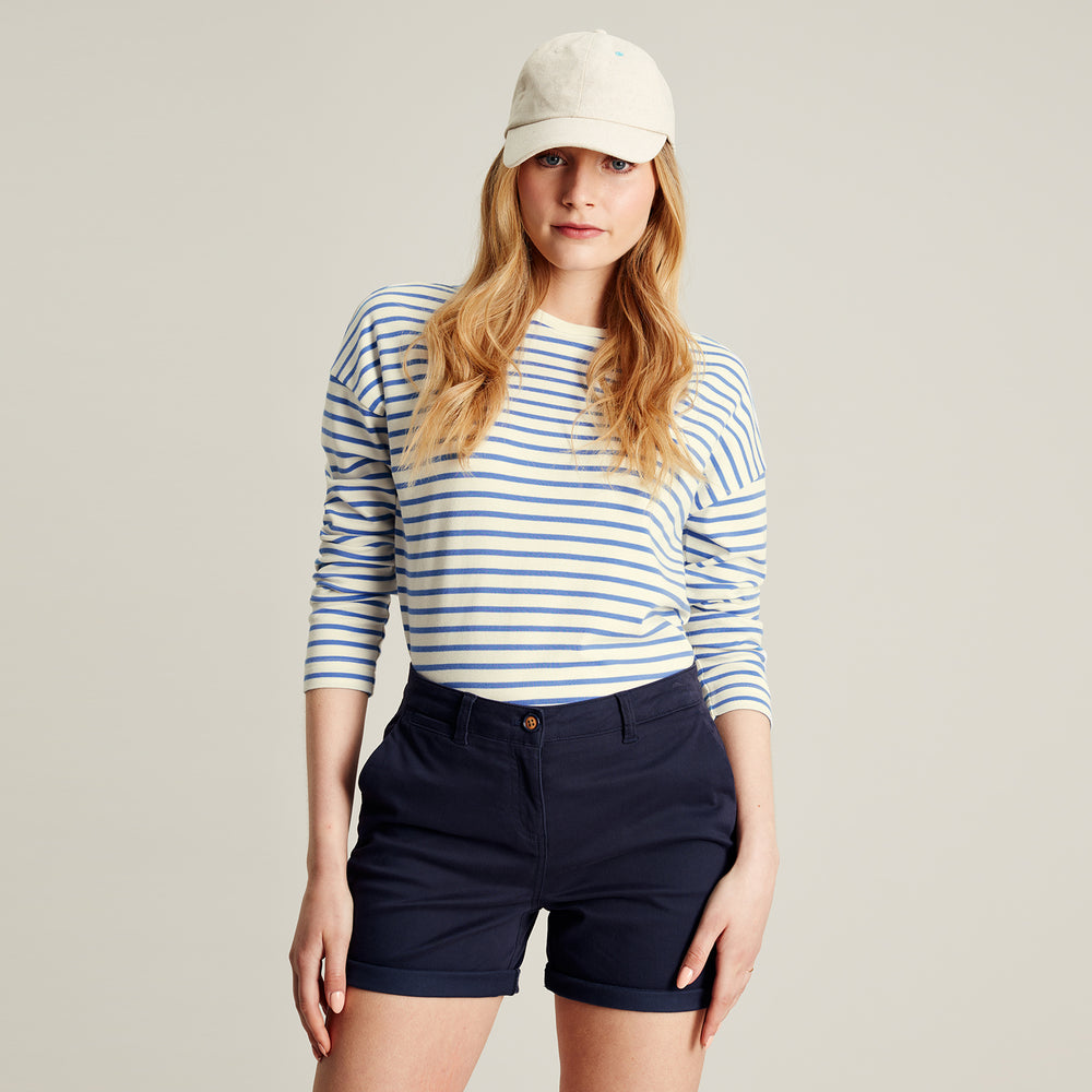 The Joules Ladies Esther Top in Blue Stripe#Blue Stripe