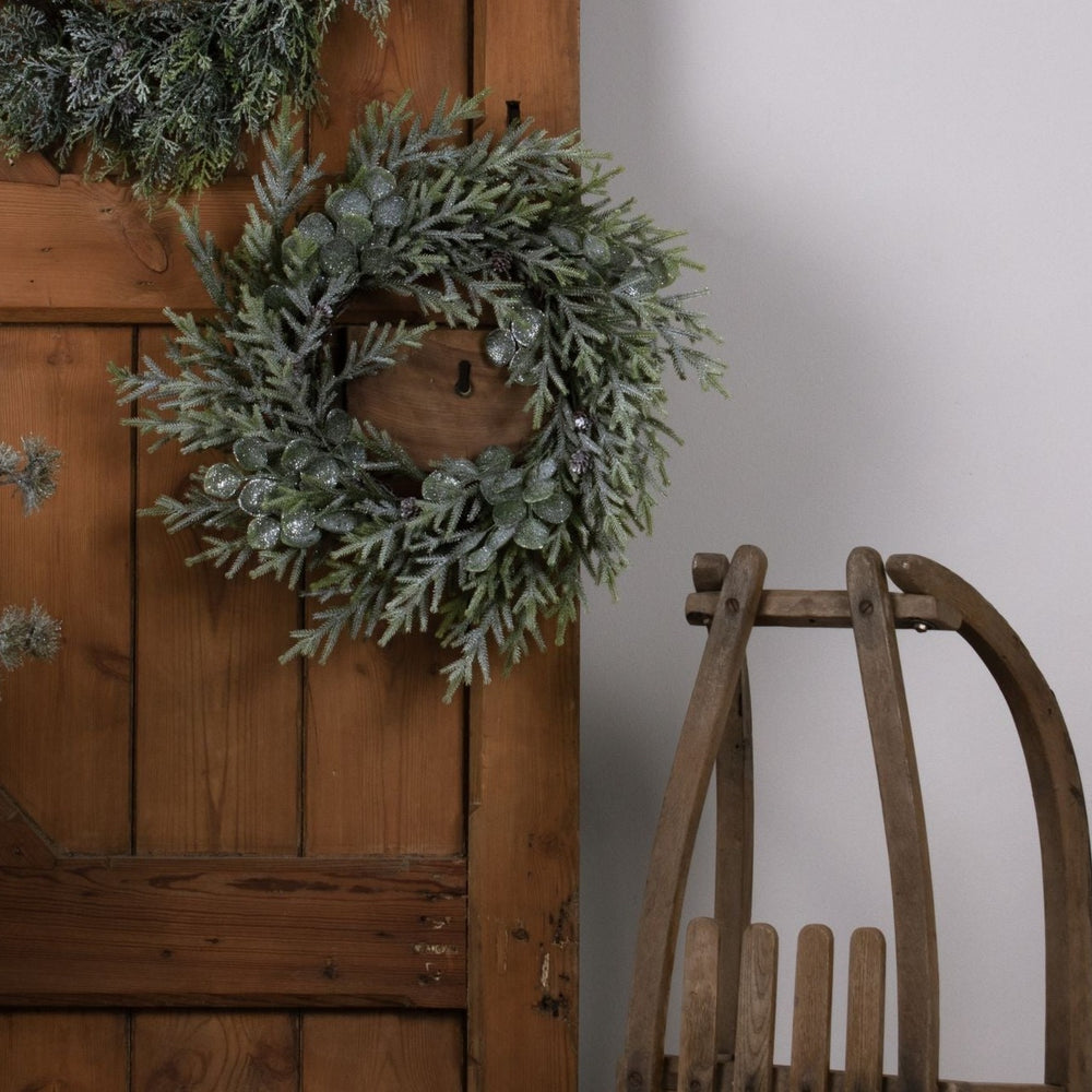 Millbry Hill Frosted Pine And Eucalyptus Wreath
