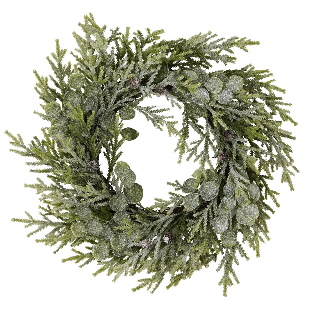 Millbry Hill Frosted Pine And Eucalyptus Wreath