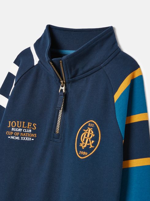 Joules Boys Ellis Rugby Shirt#Navy