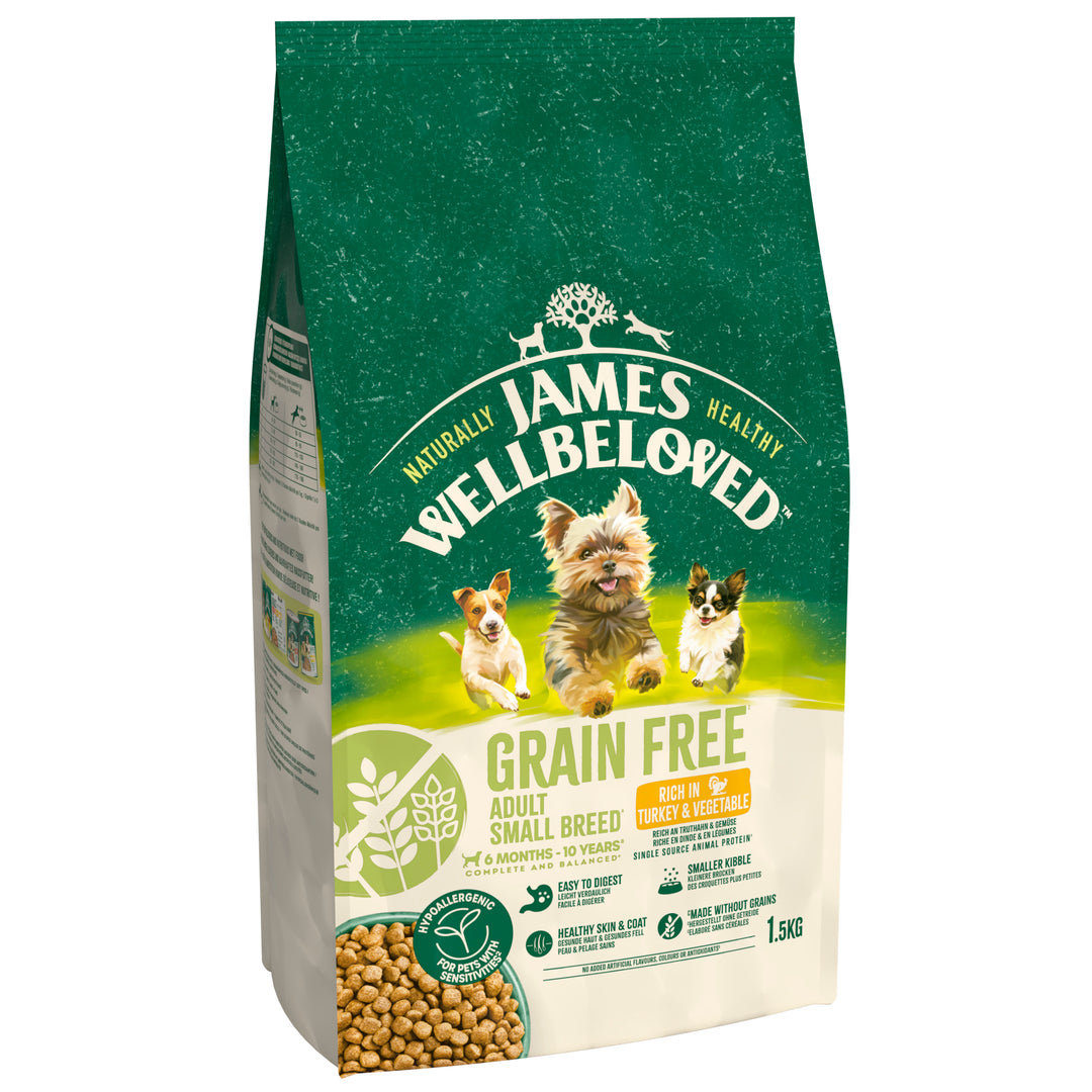 James Wellbeloved Adult Small Breed Turkey & Veg Grain Free Dry Dog Food