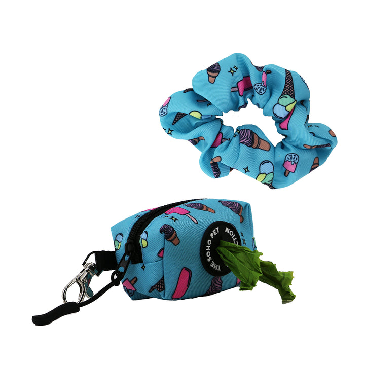 Ancol Ice Cream Patterned Poop Bag and Scrunchie