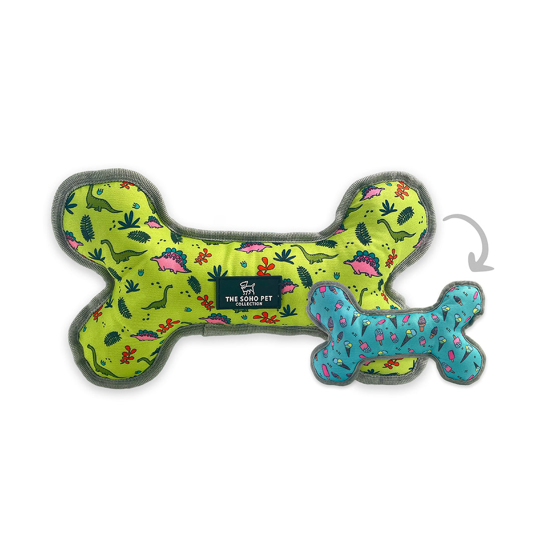 Ancol Dino & Ice Cream Patterned Rev Bone Toy