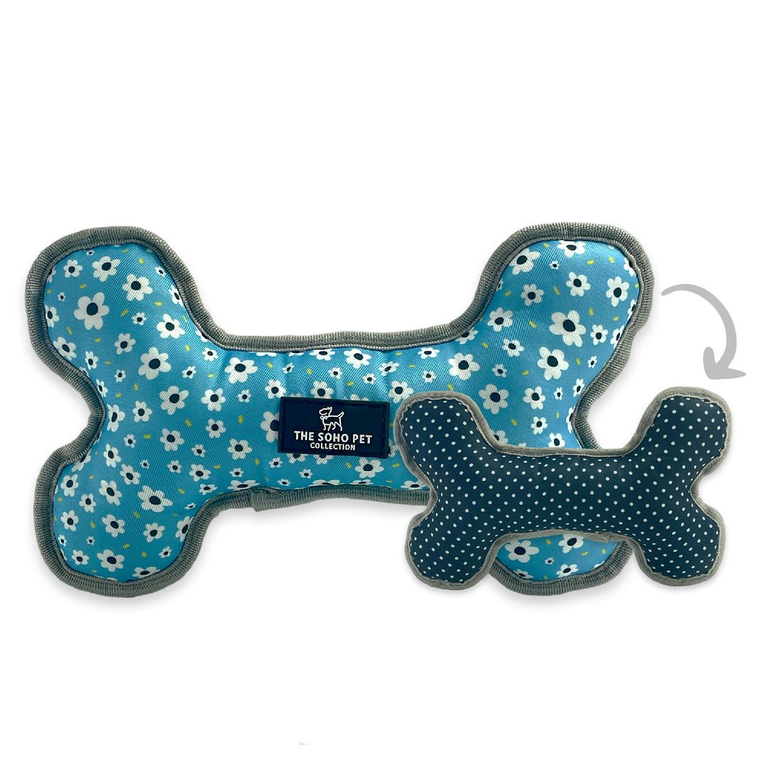 Ancol Daisy & Polka Dot Patterned Rev Bone Toy