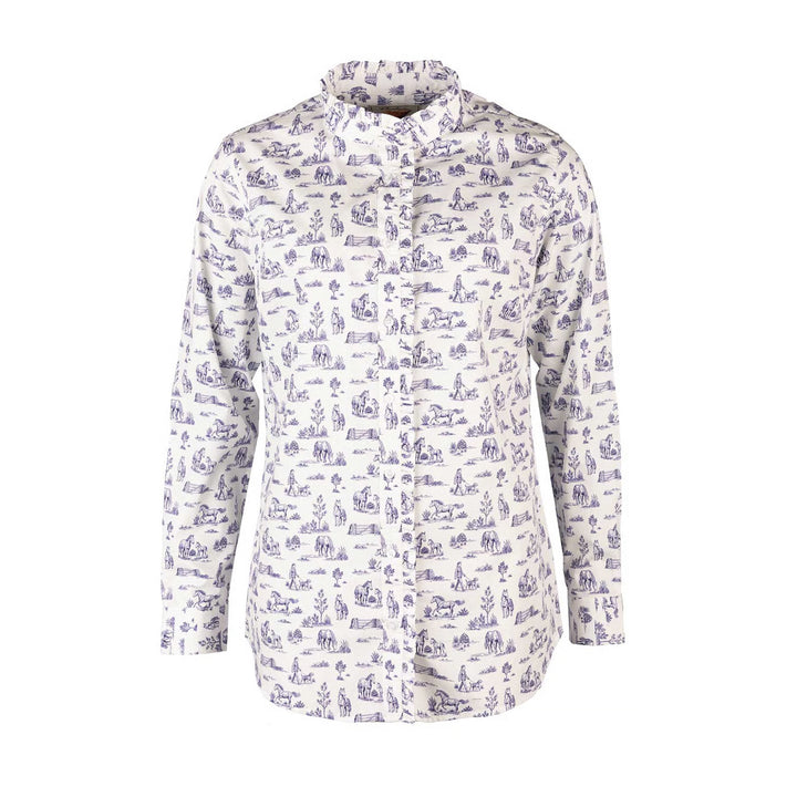Rydale Ladies Ivy Oxford Cotton Ruffled Shirt