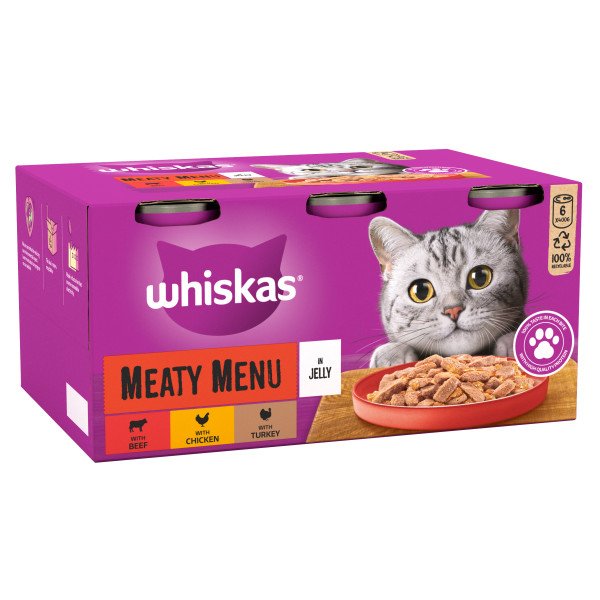 Whiskas 1+ Meaty Menu Tins In Jelly 6x400g 400g