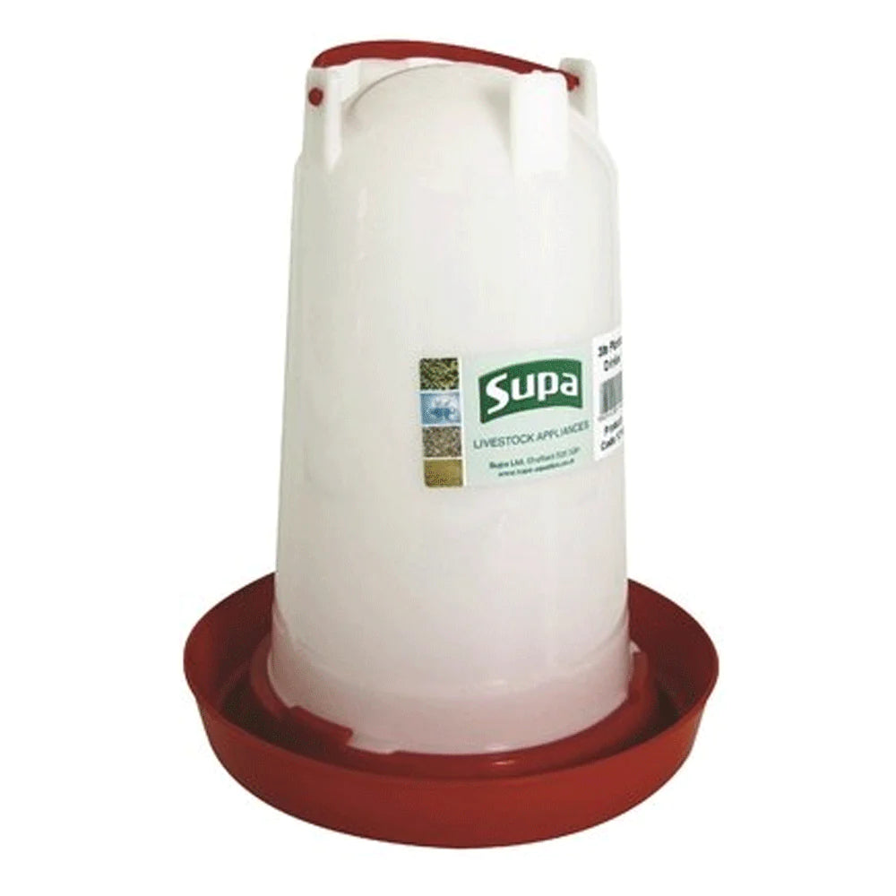 Supa Red & White Poultry Drinker 3L