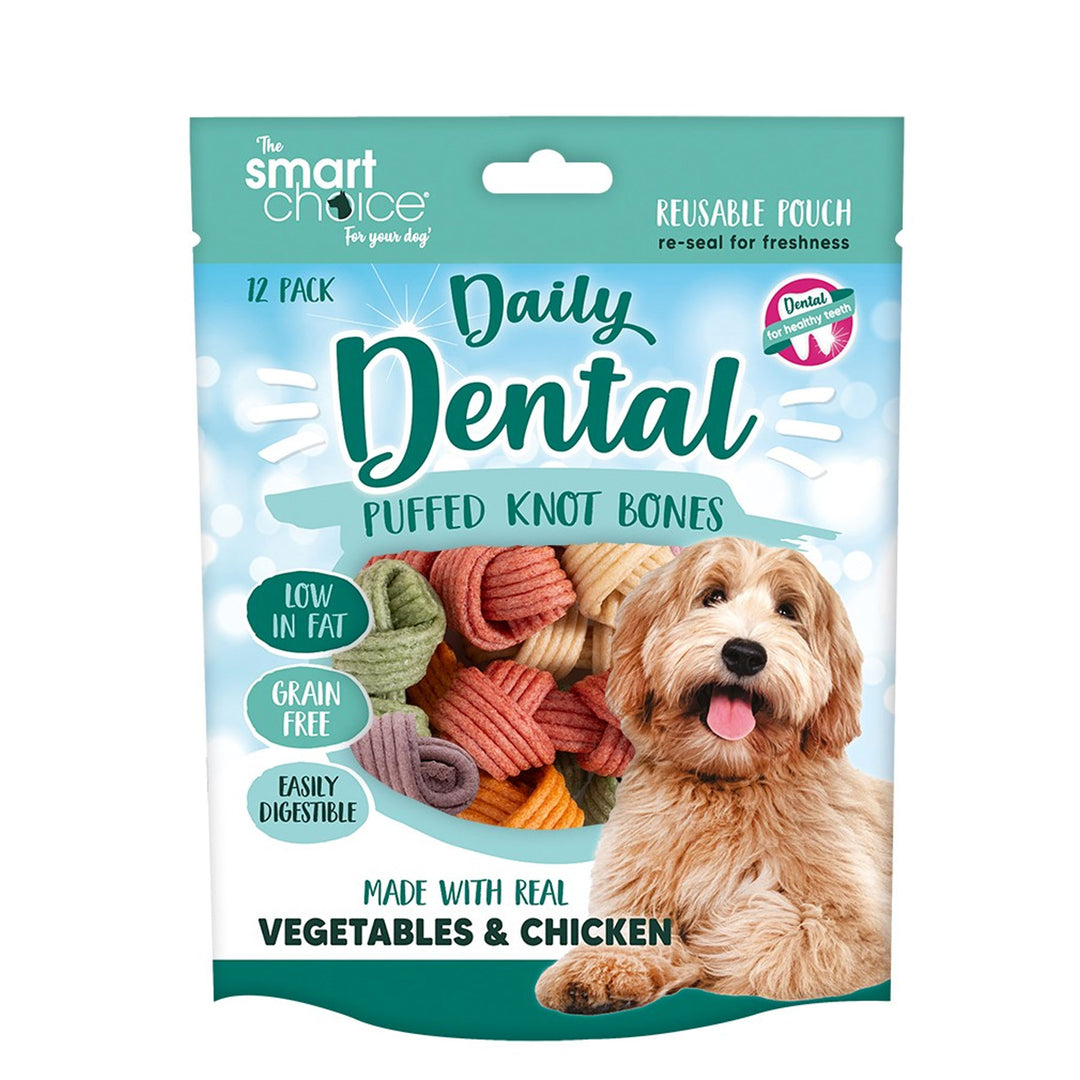 Smart Choice Dental Puffed Knot Bone Dog Treats