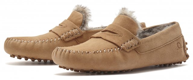 The Chatham Ladies Dovedale Slippers in Tan#Tan