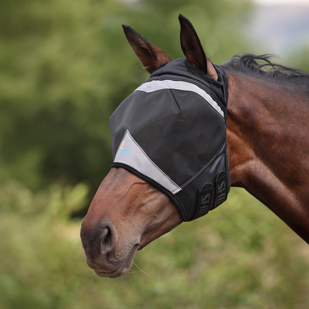 Shires FlyGuard Pro Fine Mesh Fly Mask with Ear Holes