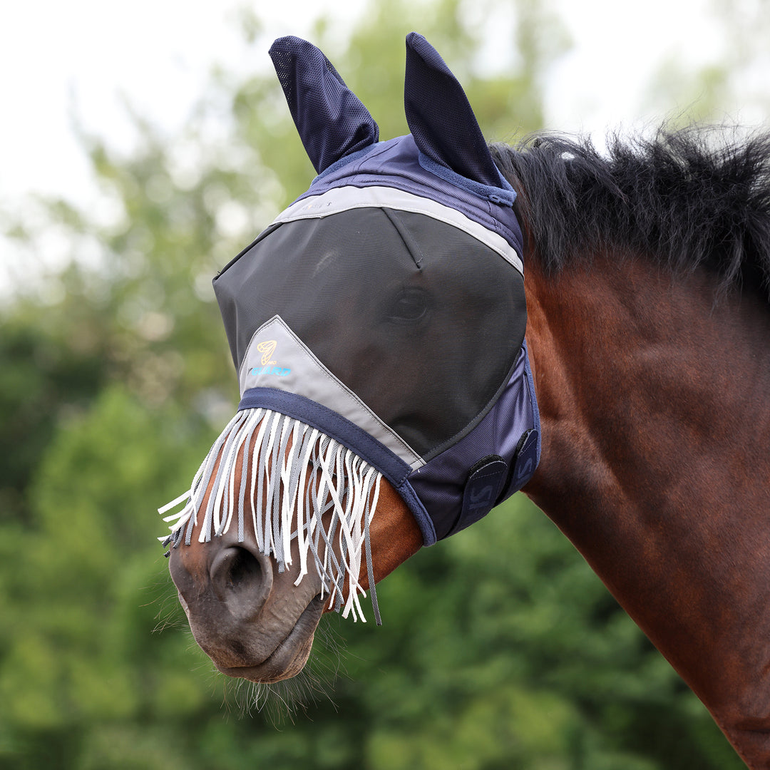 Shires FlyGuard Pro Fine Mesh Fly Mask with Nose Fringe