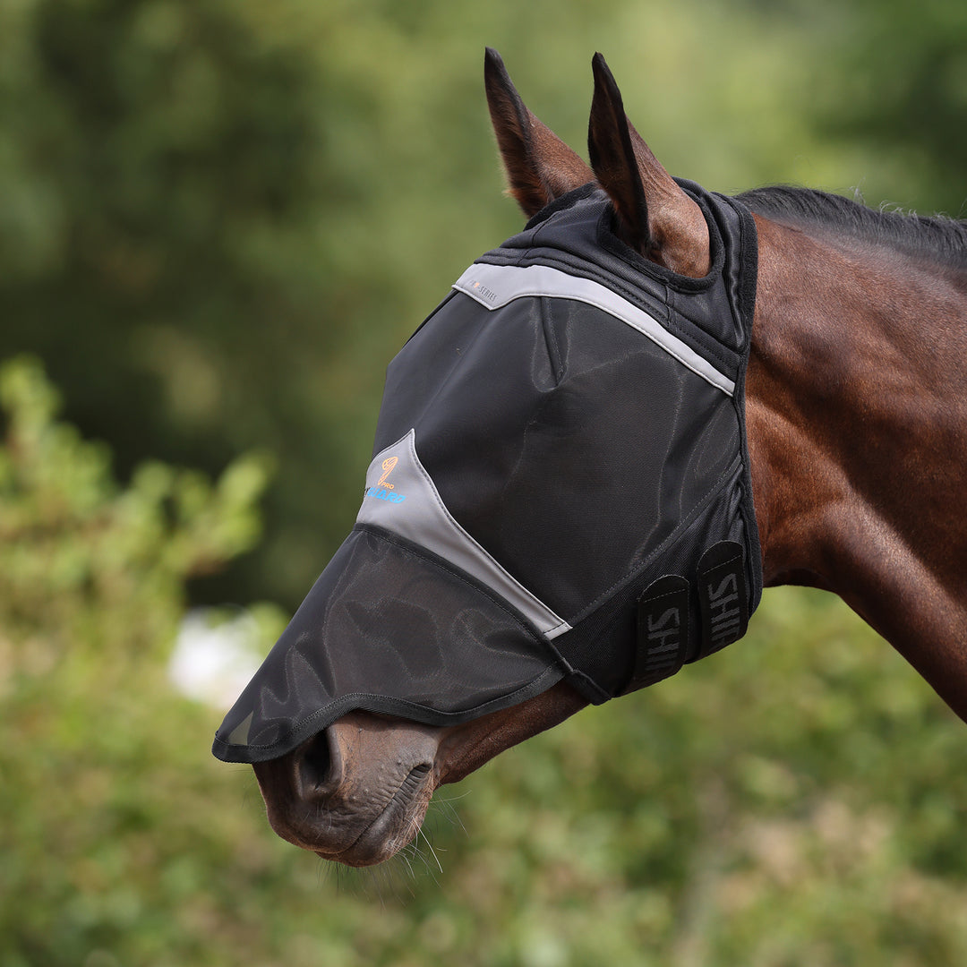 Shires FlyGuard Pro Fine Mesh Fly Mask with Ear Hole & Nose