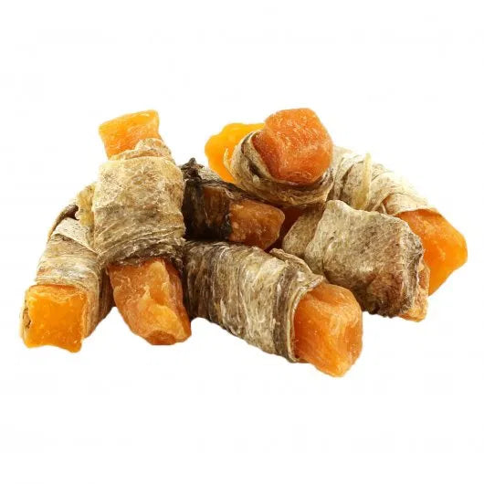 Elkwood Sweet Potato Strips Wrapped In Fish