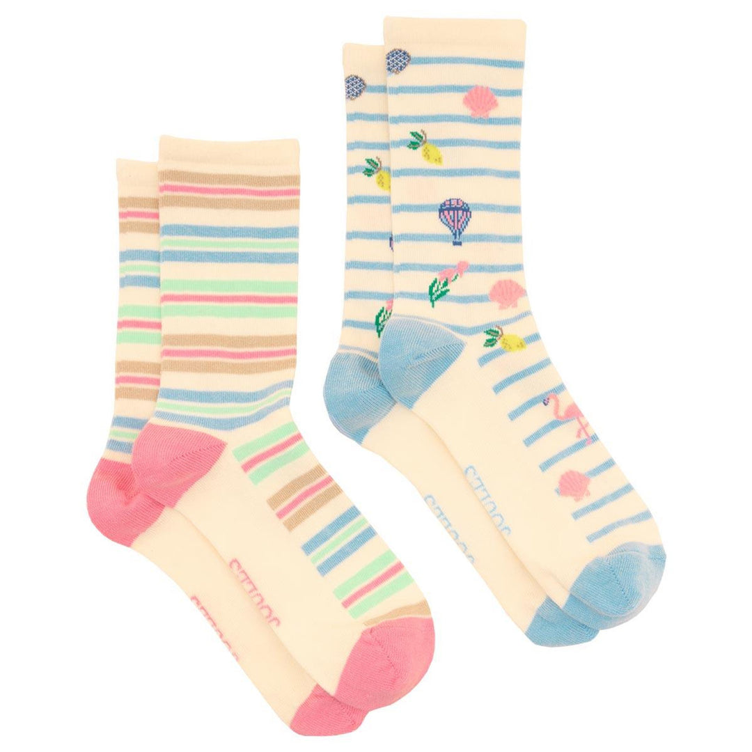 Joules Ladies Everyday 2 Pack Socks