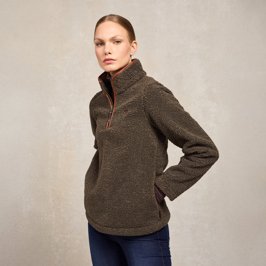 Holland Cooper Ladies Country Borg Fleece Quarter Zip