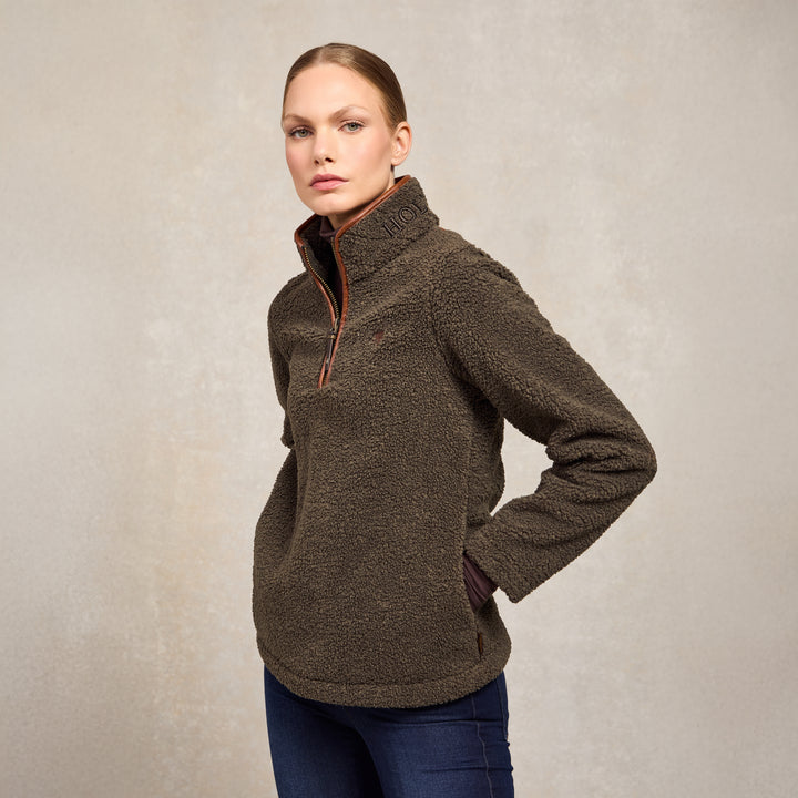 Holland Cooper Ladies Country Borg Fleece Quarter Zip