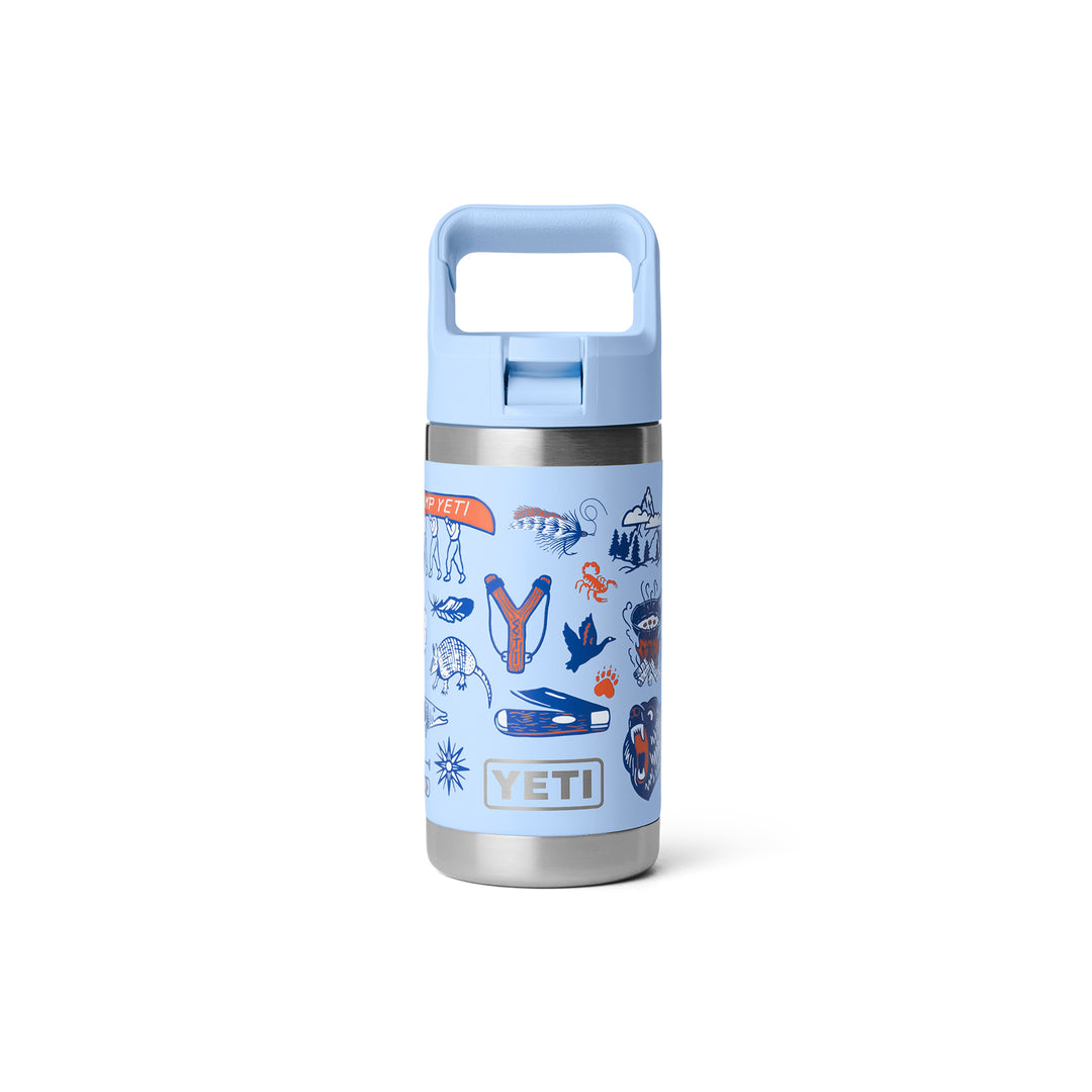 Yeti Rambler Jr 12oz Kids Bottle - Summer Graphic Big Sky Blue