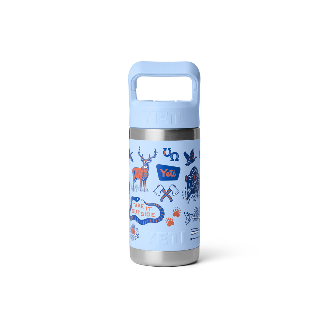 Yeti Rambler Jr 12oz Kids Bottle - Summer Graphic Big Sky Blue