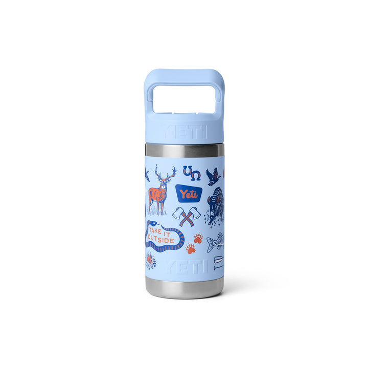 Yeti Rambler Jr 12oz Kids Bottle - Summer Graphic Big Sky Blue
