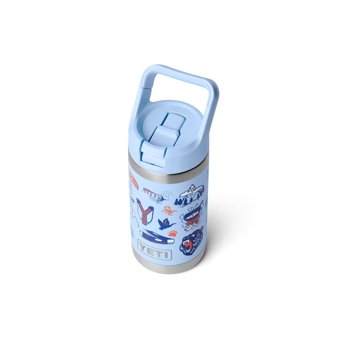Yeti Rambler Jr 12oz Kids Bottle - Summer Graphic Big Sky Blue
