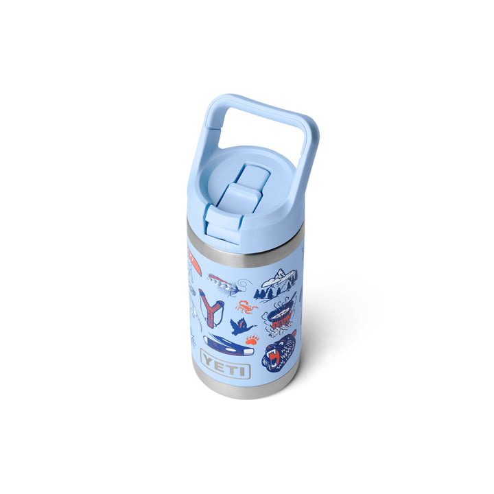 Yeti Rambler Jr 12oz Kids Bottle - Summer Graphic Big Sky Blue
