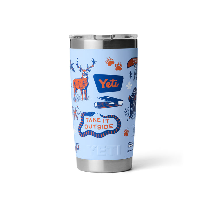 Yeti Rambler 20oz Tumbler - Summer Graphic Big Sky Blue