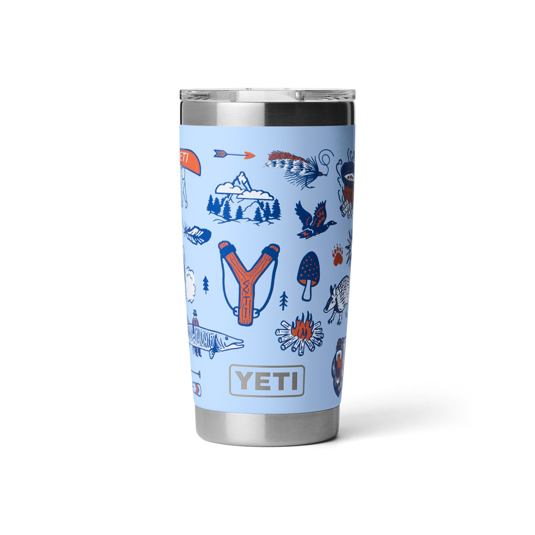 Yeti Rambler 20oz Tumbler - Summer Graphic Big Sky Blue