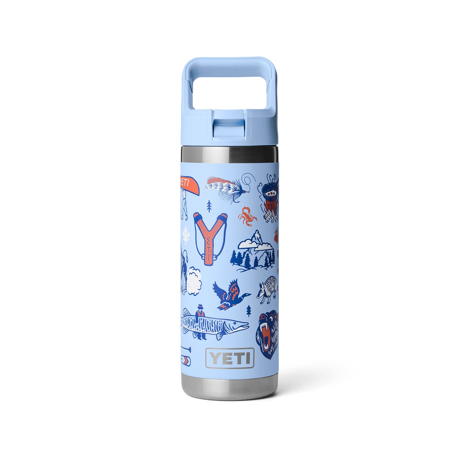 Yeti Rambler 18oz Colour Straw Bottle - Summer Graphic Big Sky