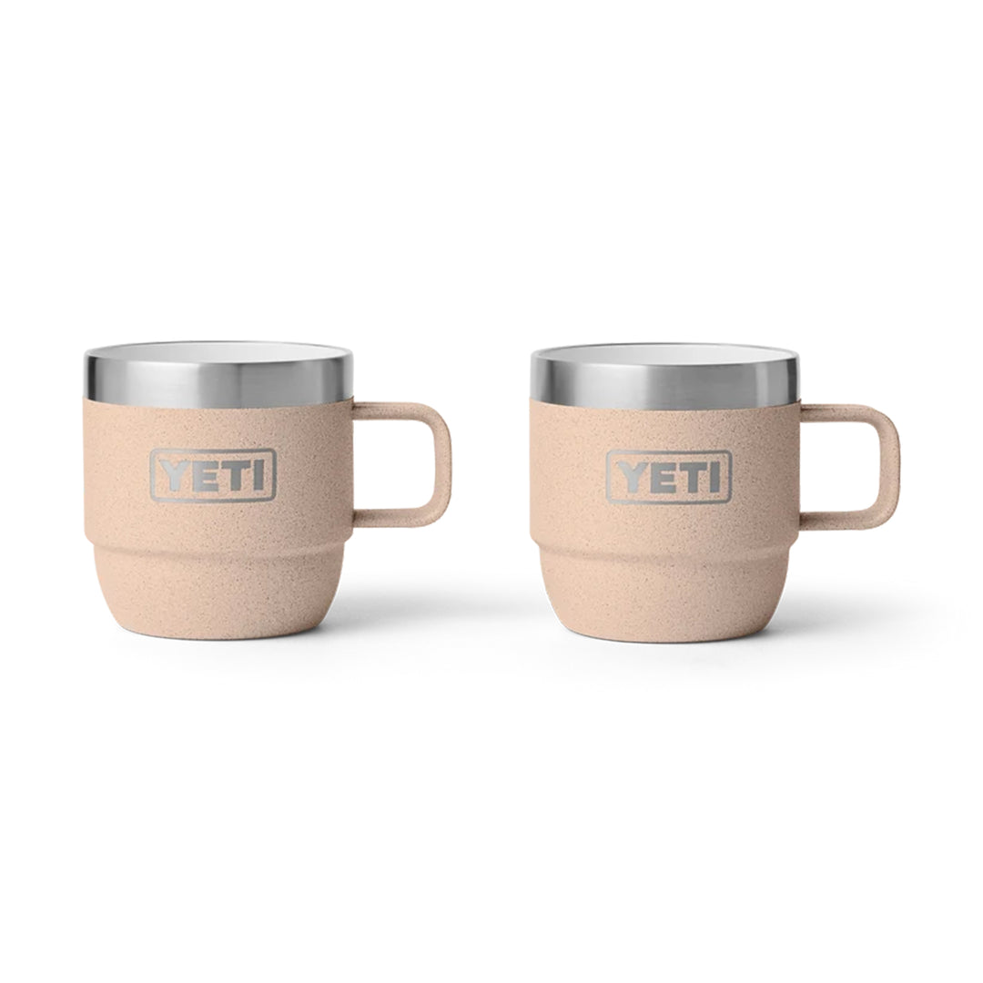 Yeti Rambler 6oz Two Pack Ceramic Lined Stackable Mugs - Tahini