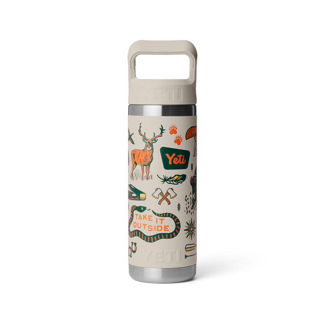 Yeti Rambler 18oz Colour Straw Bottle - Summer Graphic Cape Taupe