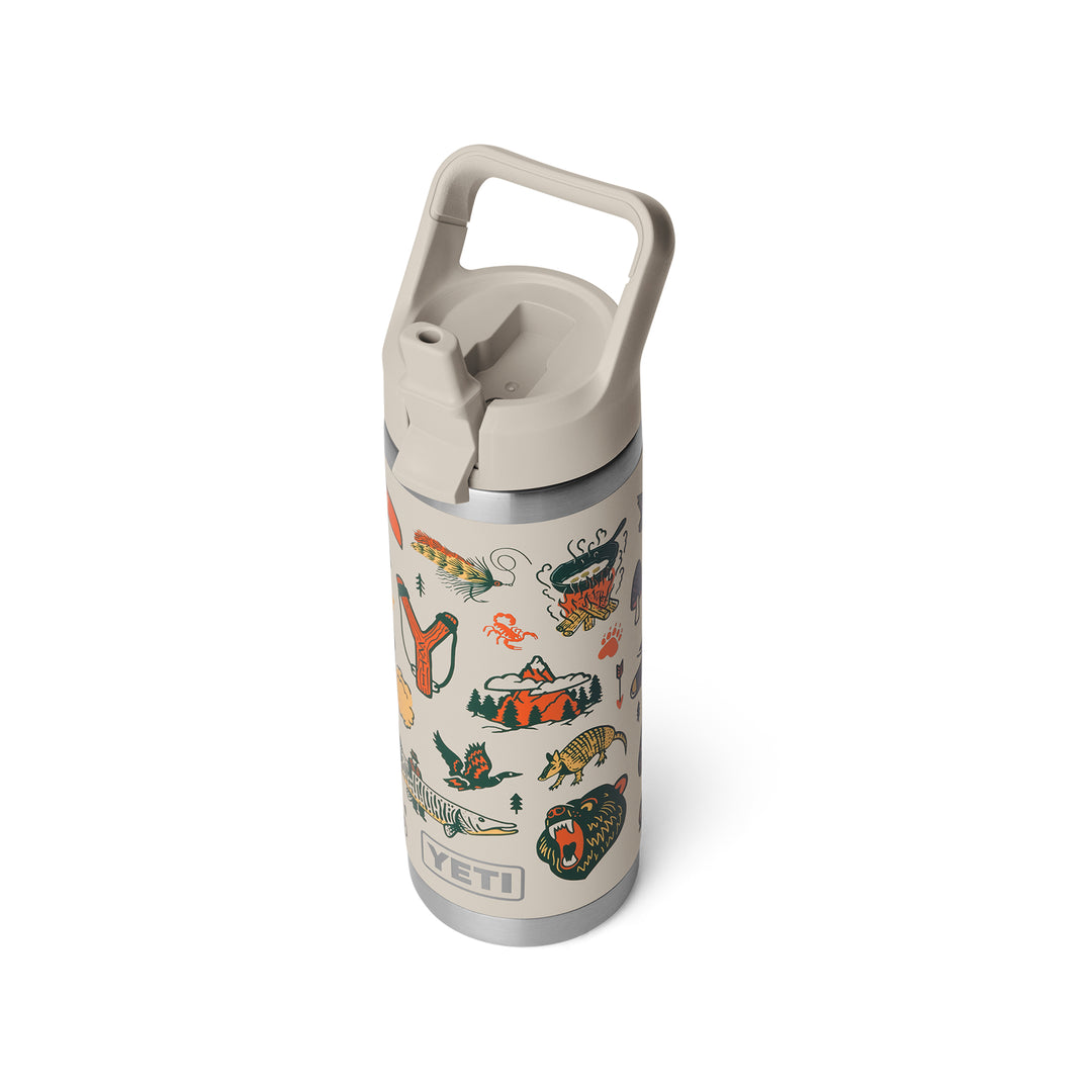 Yeti Rambler 18oz Colour Straw Bottle - Summer Graphic Cape Taupe