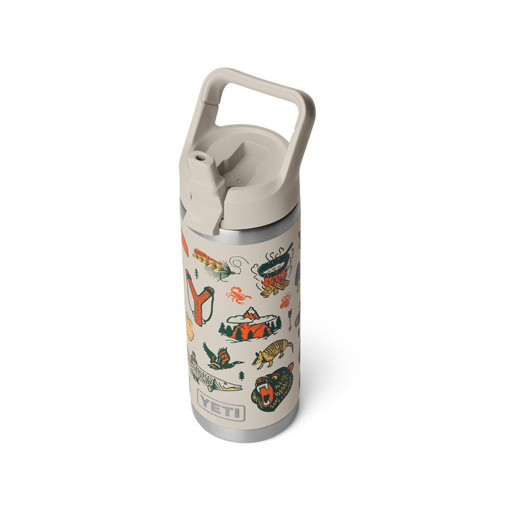 Yeti Rambler 18oz Colour Straw Bottle - Summer Graphic Cape Taupe