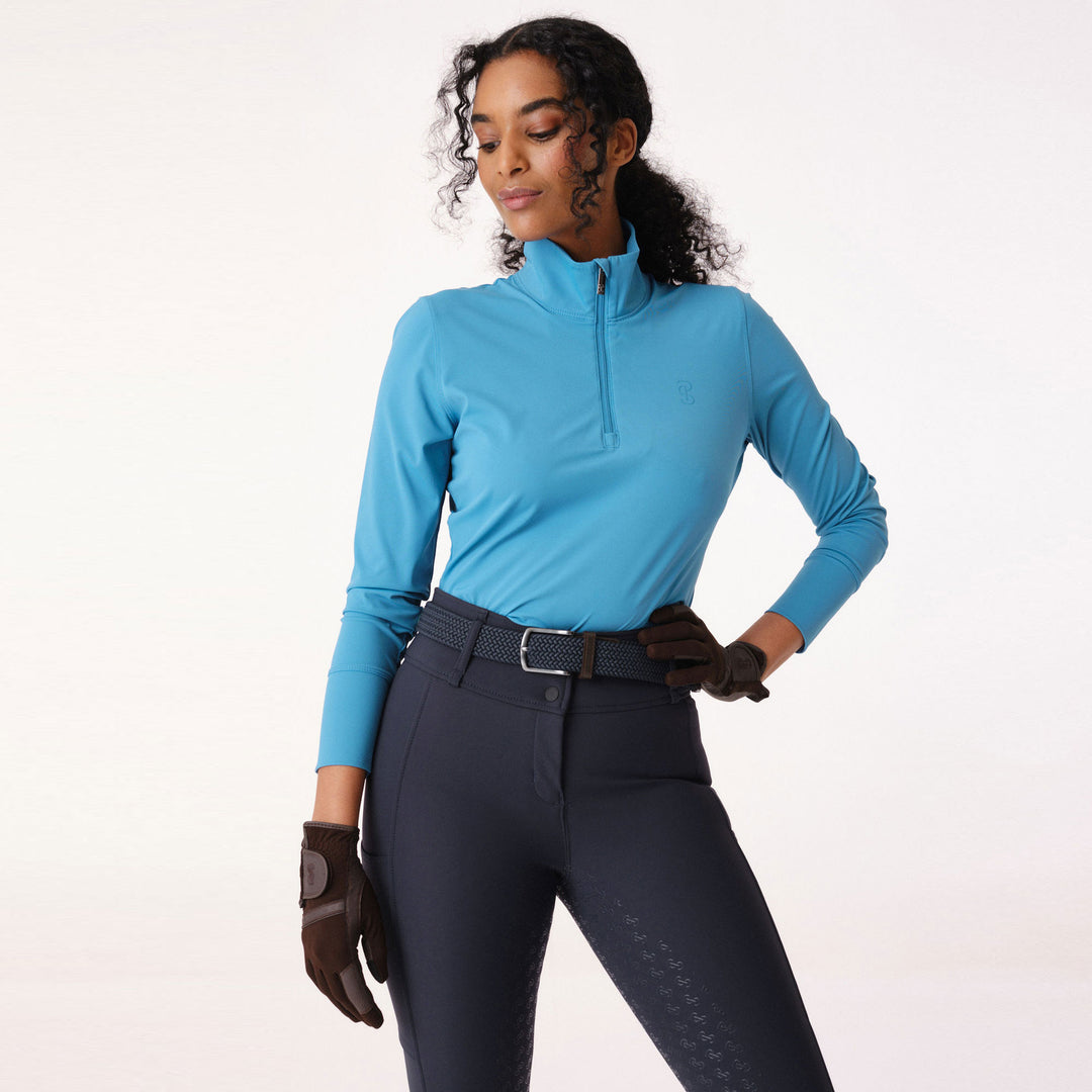 The PS of Sweden Ladies Toska Long Sleeve Top in Turquoise#Turquoise