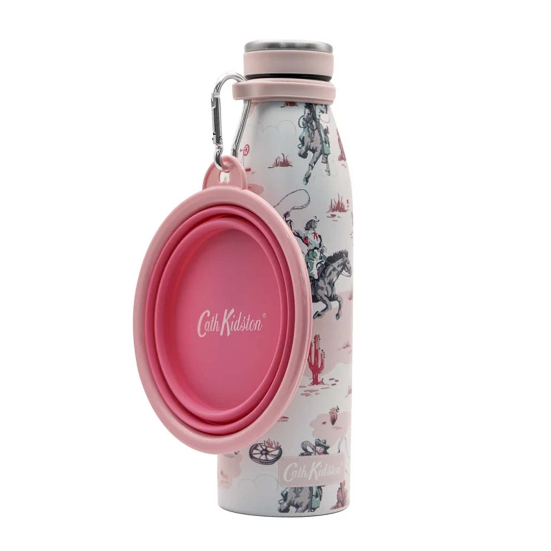 Cath Kidston Cowgirl Steel Water Bottle & Collapsible Bowl Set