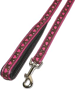 Rosewood Pink Hearts Dog Lead#Pink