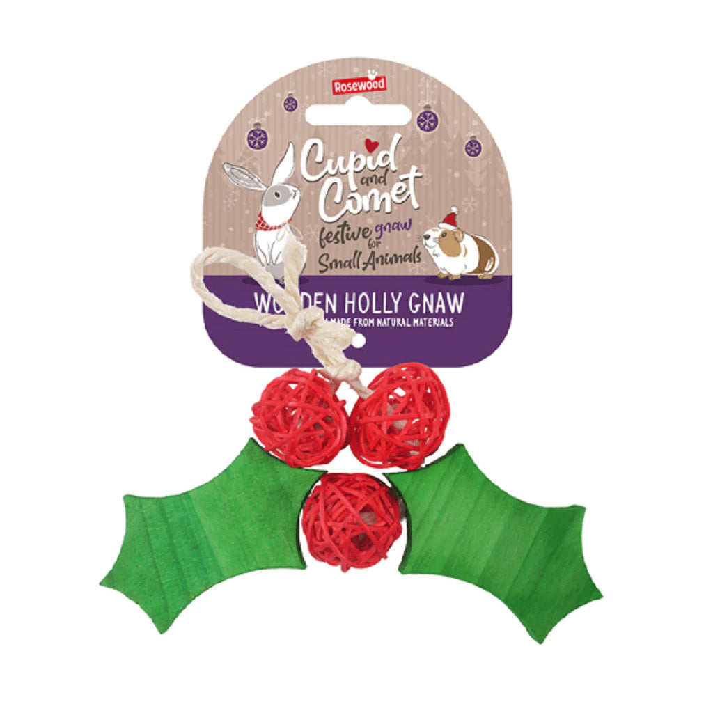 Rosewood Christmas Wooden Holly Gnaw