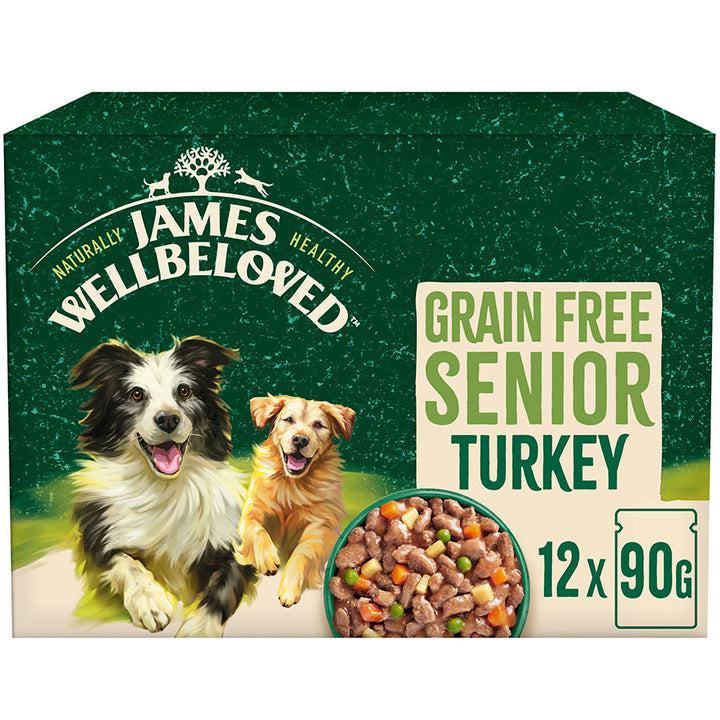 James Wellbeloved Senior Dog Grain Free Pouches with Turkey