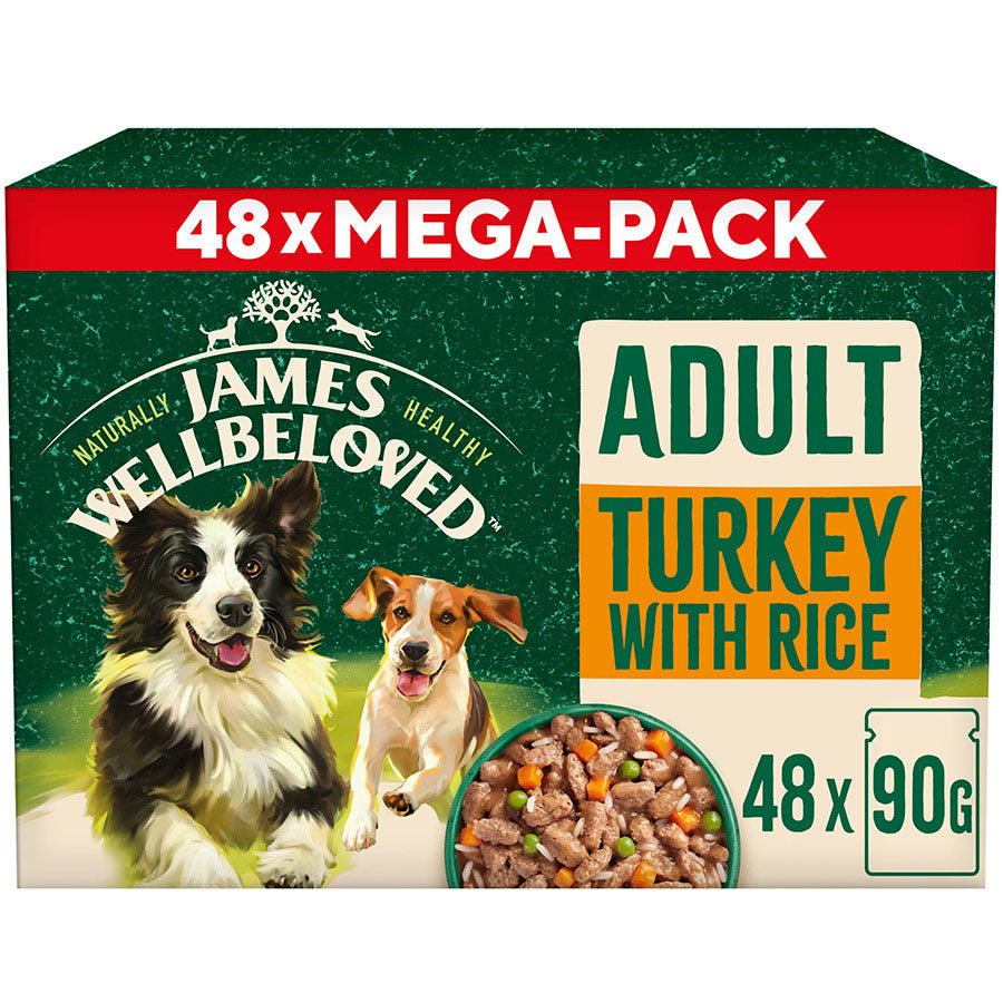 James Wellbeloved Adult Dog Pouches with Turkey & Rice