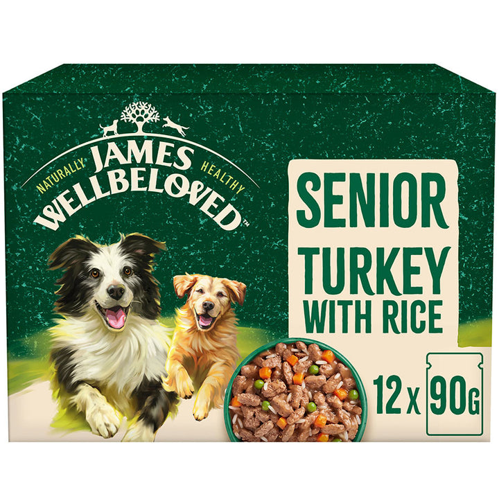 James Wellbeloved Senior Dog Pouches with Turkey & Rice