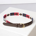 Rydale Askwith Leather Polo Belt - Olive/Berry/White